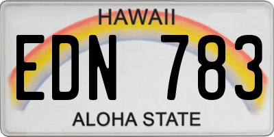 HI license plate EDN783