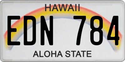 HI license plate EDN784
