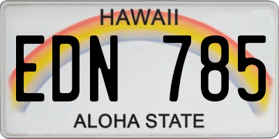 HI license plate EDN785