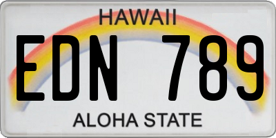 HI license plate EDN789