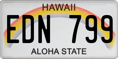 HI license plate EDN799
