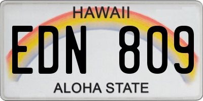HI license plate EDN809