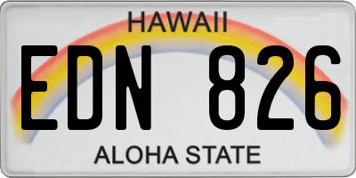 HI license plate EDN826
