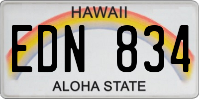 HI license plate EDN834