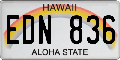 HI license plate EDN836