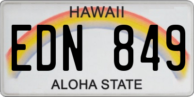 HI license plate EDN849