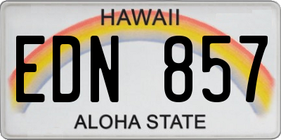 HI license plate EDN857