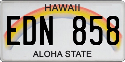 HI license plate EDN858