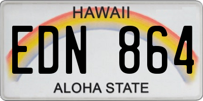 HI license plate EDN864