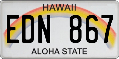 HI license plate EDN867