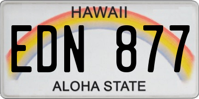 HI license plate EDN877