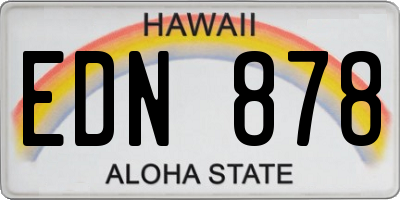 HI license plate EDN878