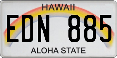 HI license plate EDN885