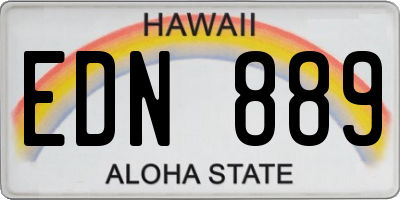 HI license plate EDN889