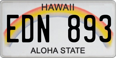 HI license plate EDN893