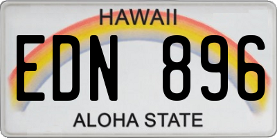 HI license plate EDN896