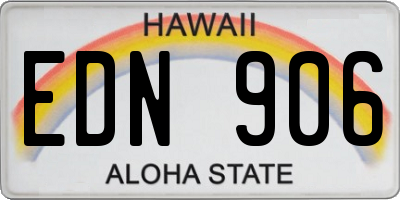 HI license plate EDN906