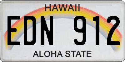 HI license plate EDN912