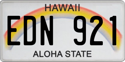 HI license plate EDN921