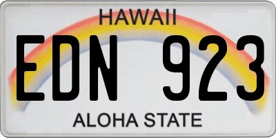 HI license plate EDN923