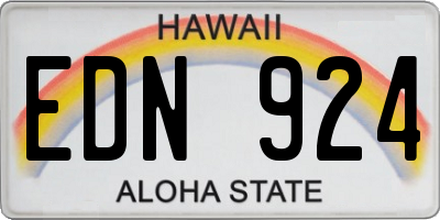 HI license plate EDN924