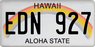 HI license plate EDN927