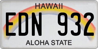 HI license plate EDN932