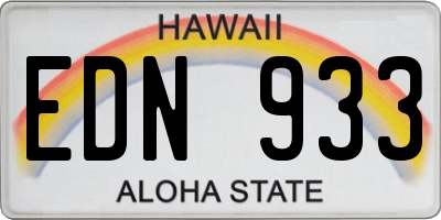 HI license plate EDN933