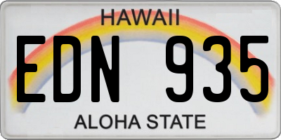 HI license plate EDN935
