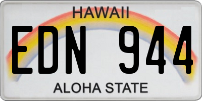 HI license plate EDN944