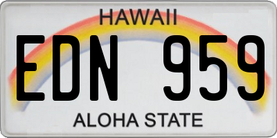 HI license plate EDN959