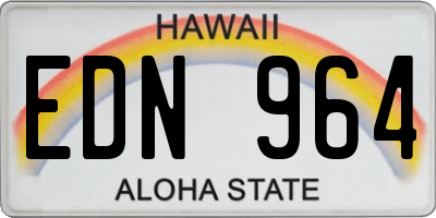 HI license plate EDN964