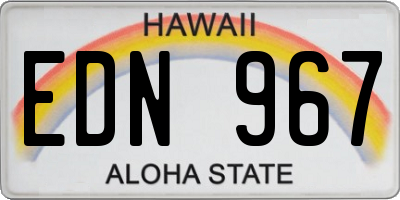 HI license plate EDN967
