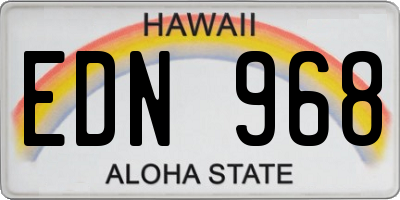 HI license plate EDN968