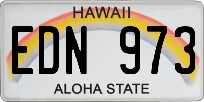 HI license plate EDN973