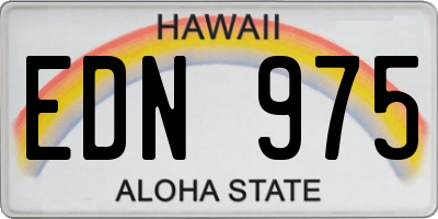 HI license plate EDN975