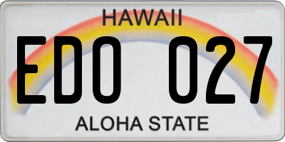 HI license plate EDO027