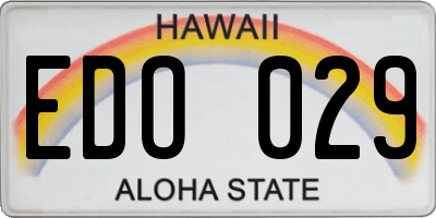 HI license plate EDO029