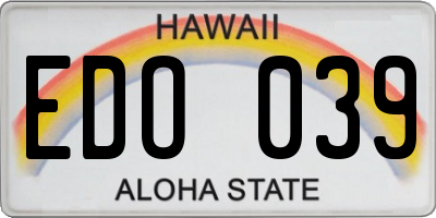 HI license plate EDO039