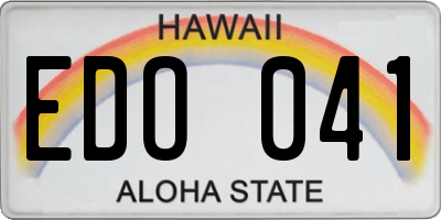 HI license plate EDO041