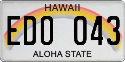 HI license plate EDO043