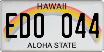 HI license plate EDO044
