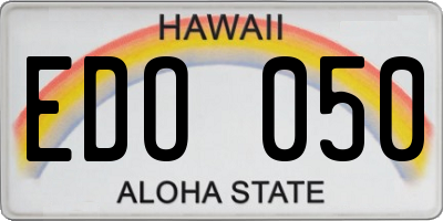 HI license plate EDO050