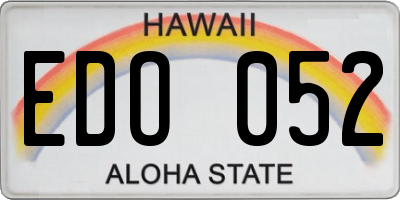 HI license plate EDO052