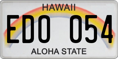 HI license plate EDO054