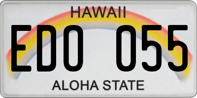 HI license plate EDO055