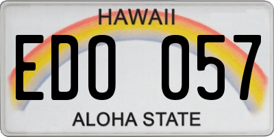 HI license plate EDO057