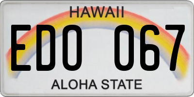HI license plate EDO067