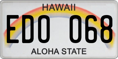 HI license plate EDO068