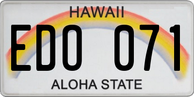 HI license plate EDO071